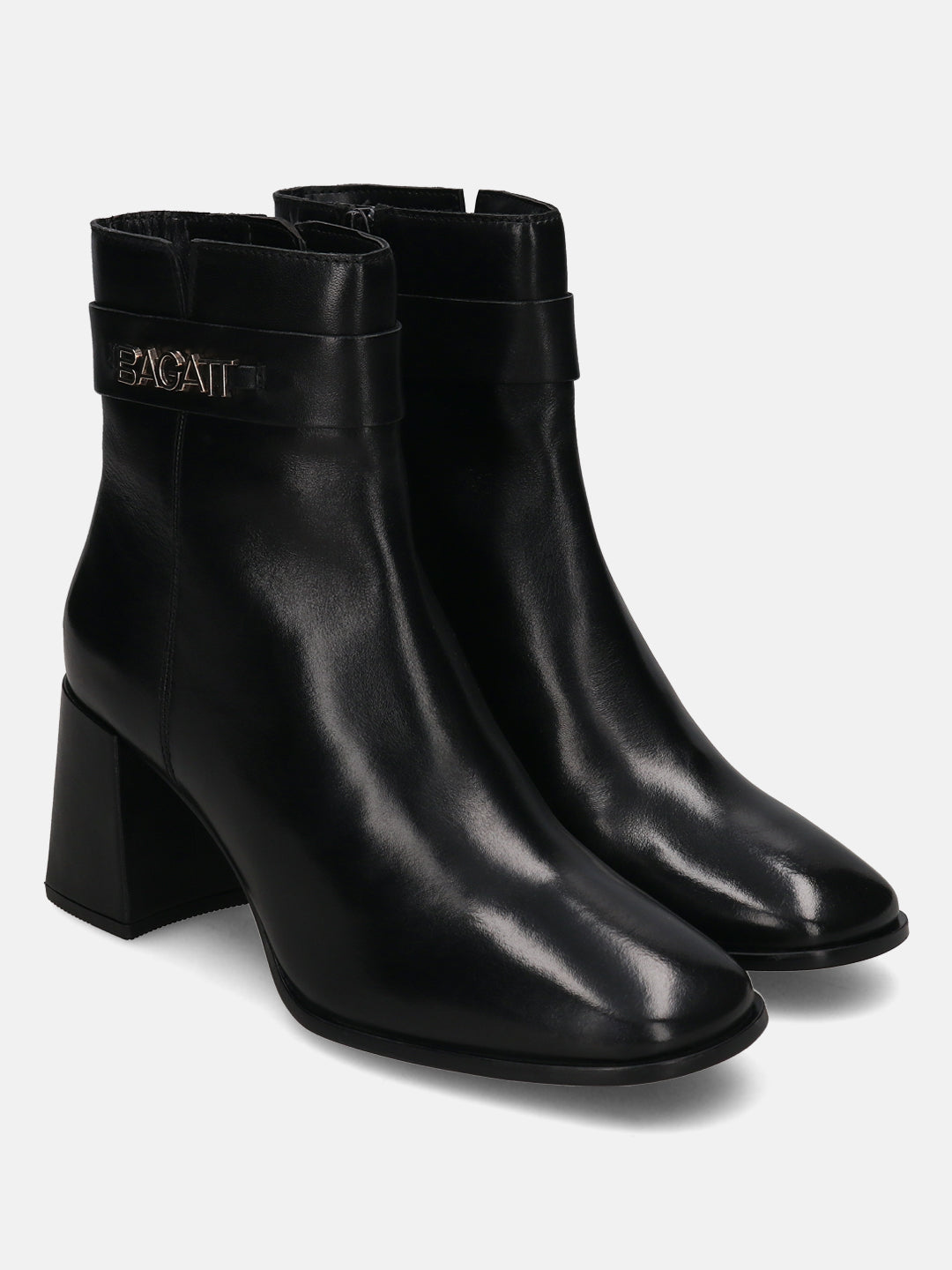 BAGATT Crema Black Premium Leather Ankle Boots