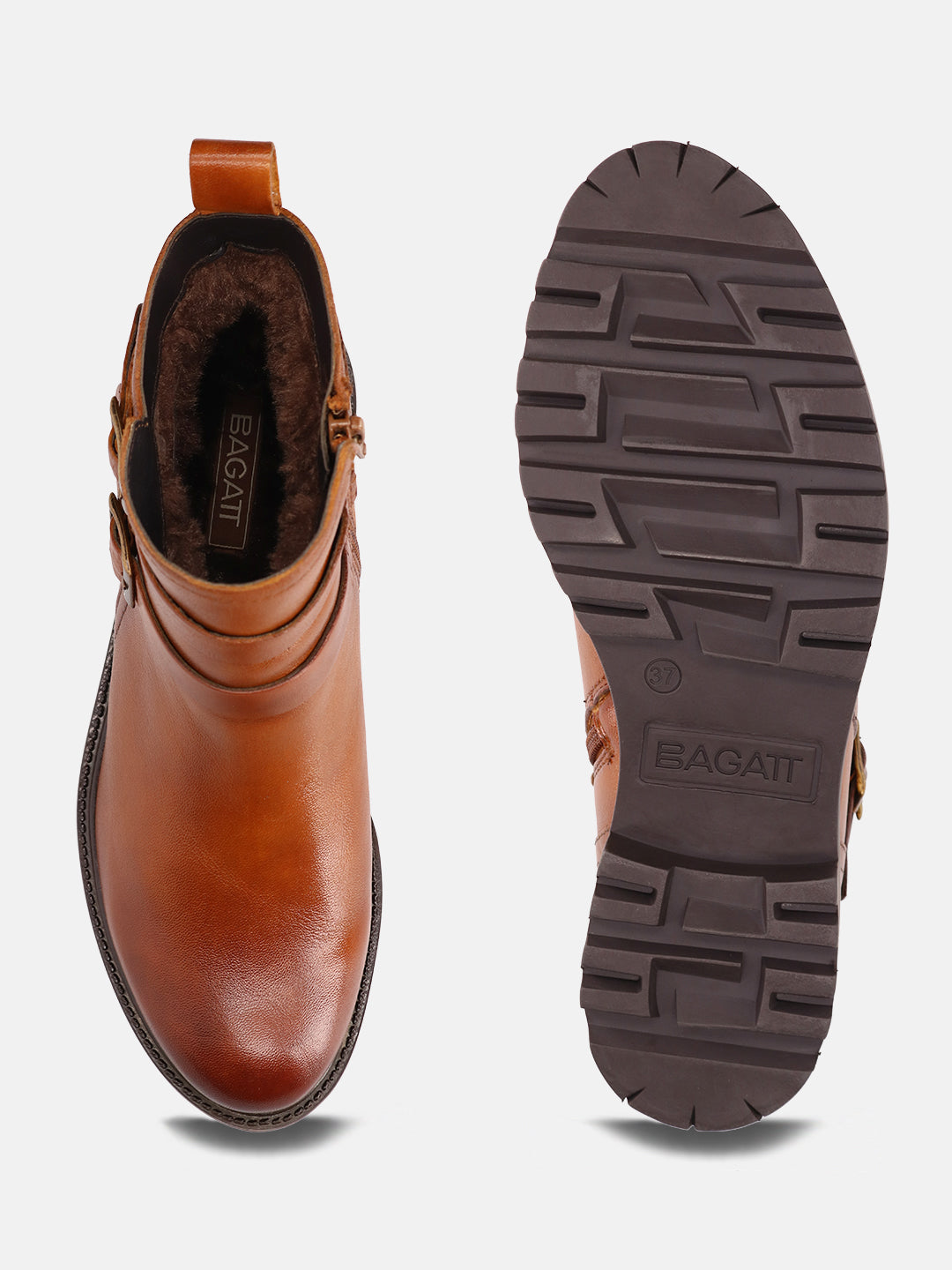 BAGATT Ronja Revo Cognac Premium Leather Ankle Boots