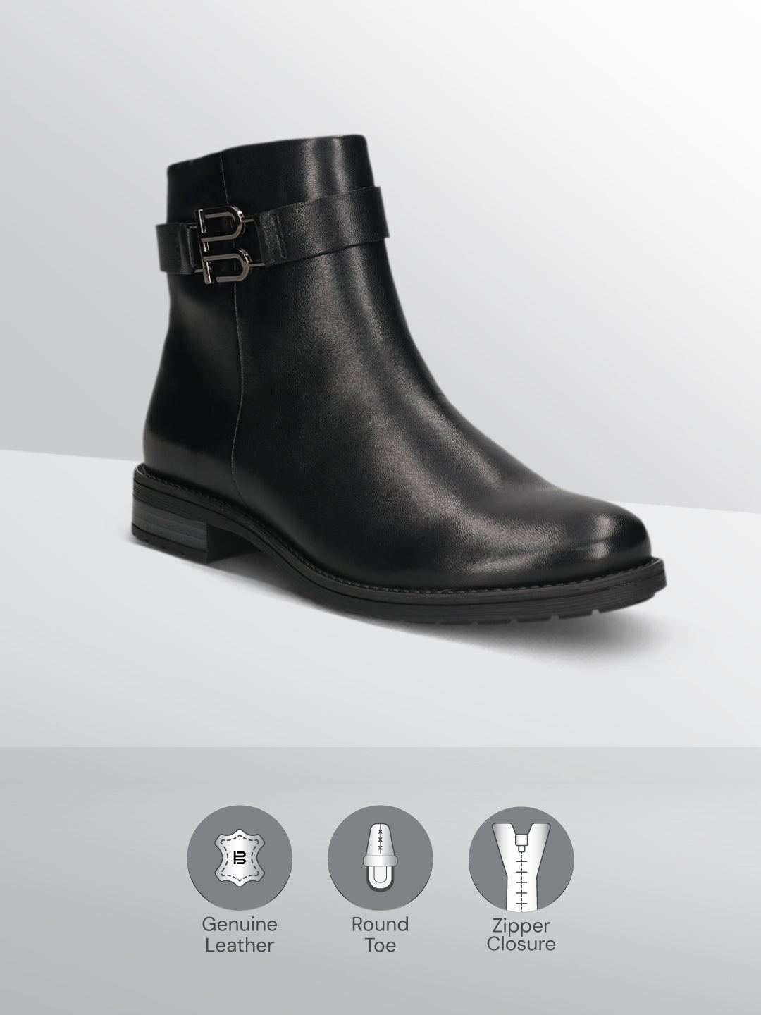 TT.BAGATT Ronja I Black Premium Leather Ankle Boots
