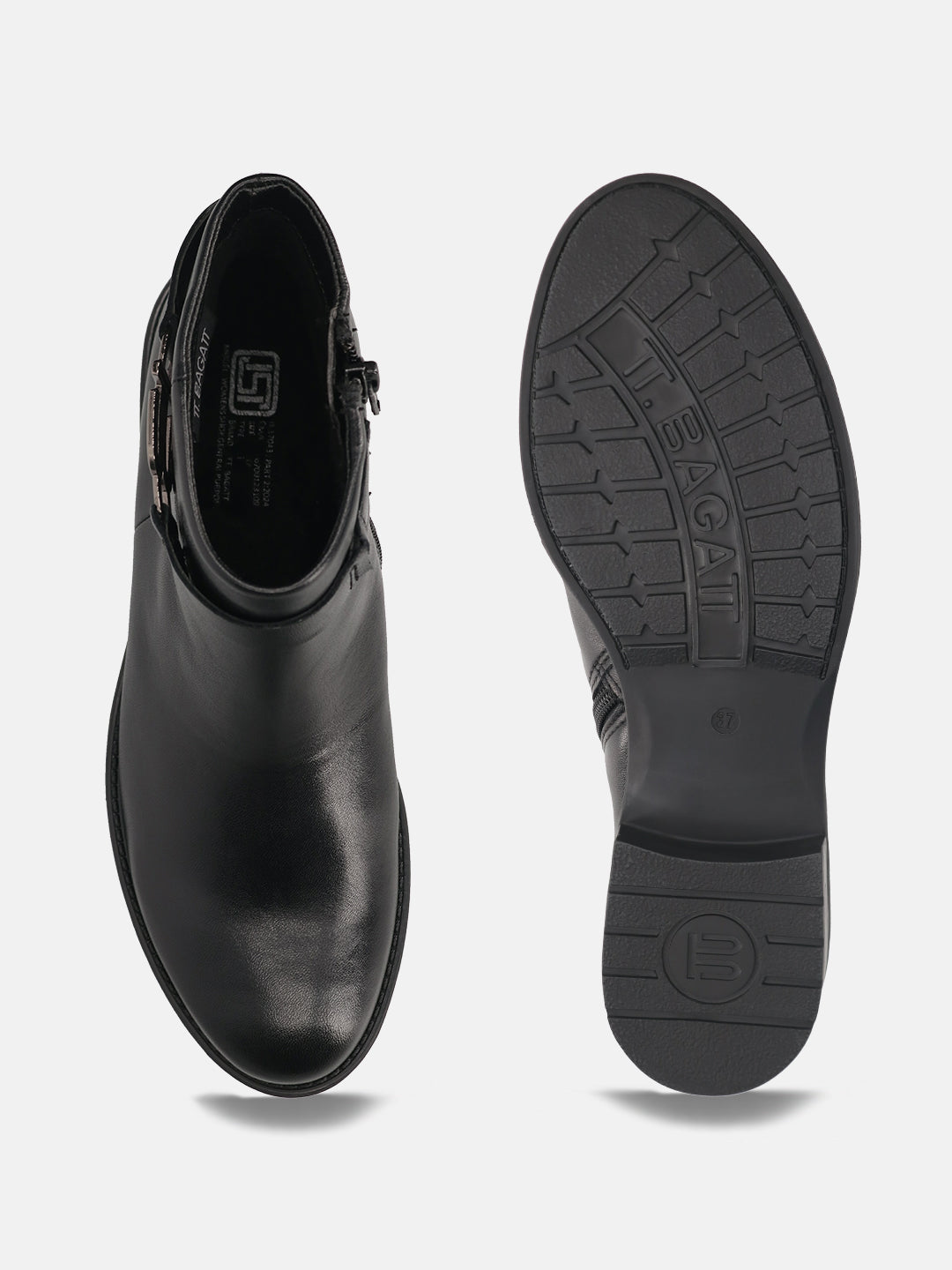 TT.BAGATT Ronja I Black Premium Leather Ankle Boots