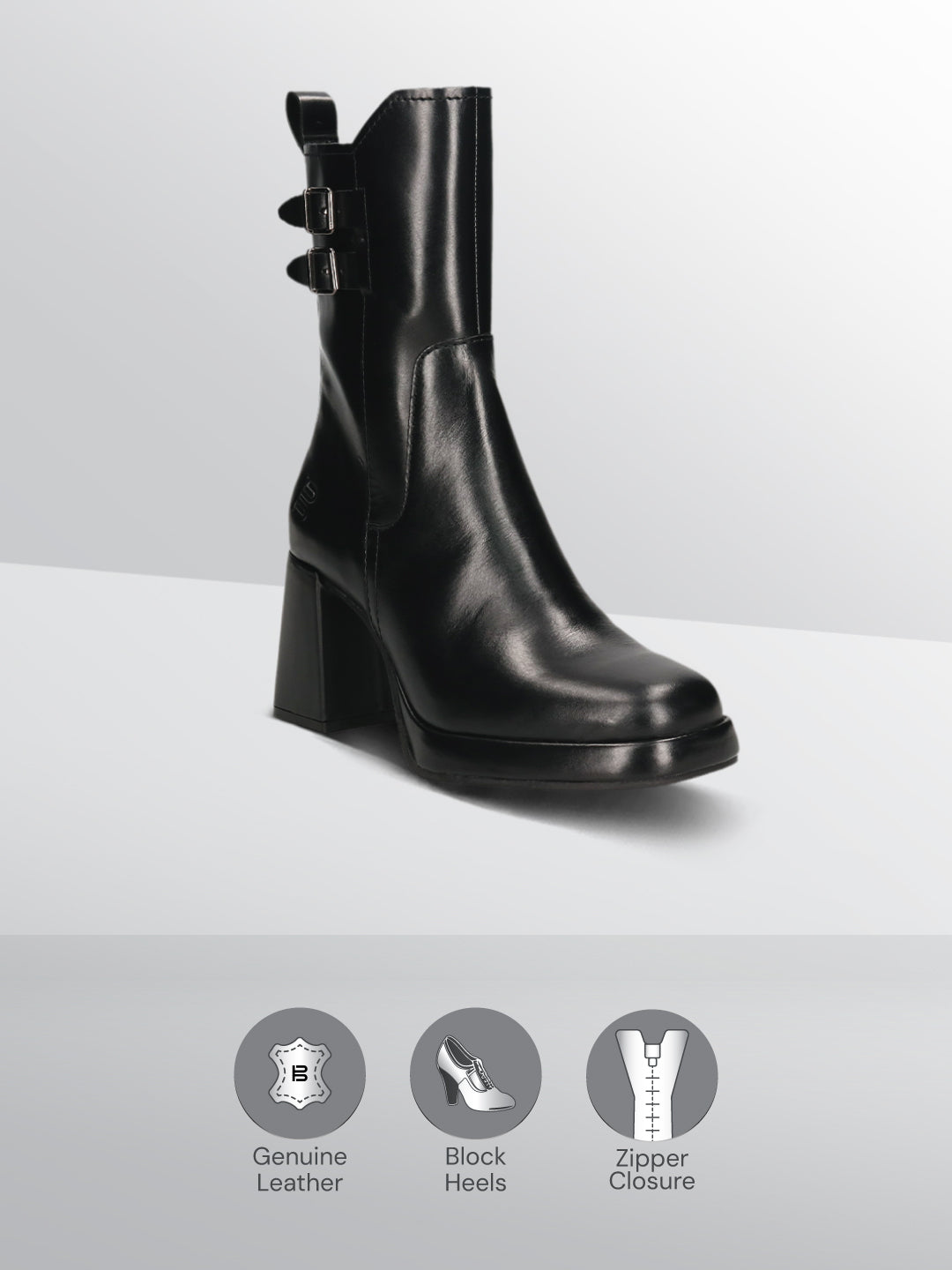 TT.BAGATT Anissa Evo Black Premium Leather Ankle Boots