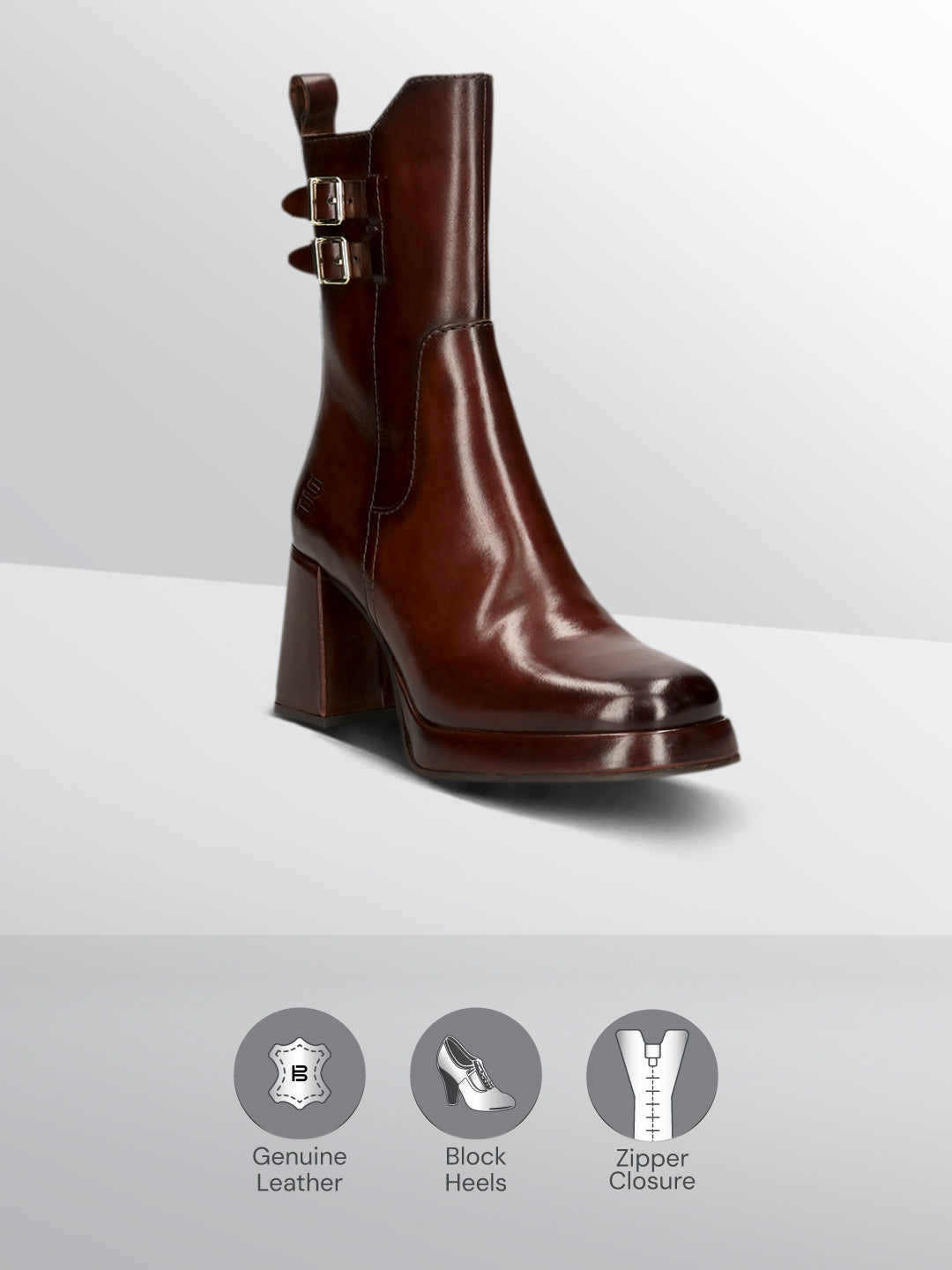 TT.BAGATT Anissa Evo Mid-Brown Premium Leather Ankle Boots