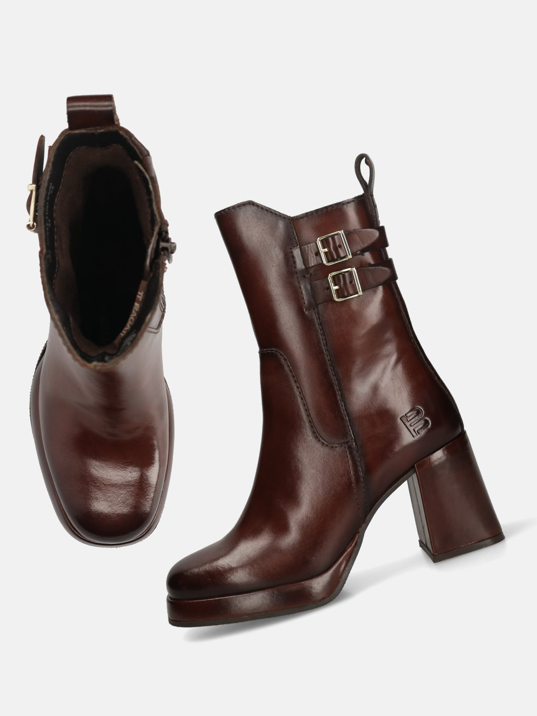 BAGATT Mid-Brown Premium Leather Ankle Boots