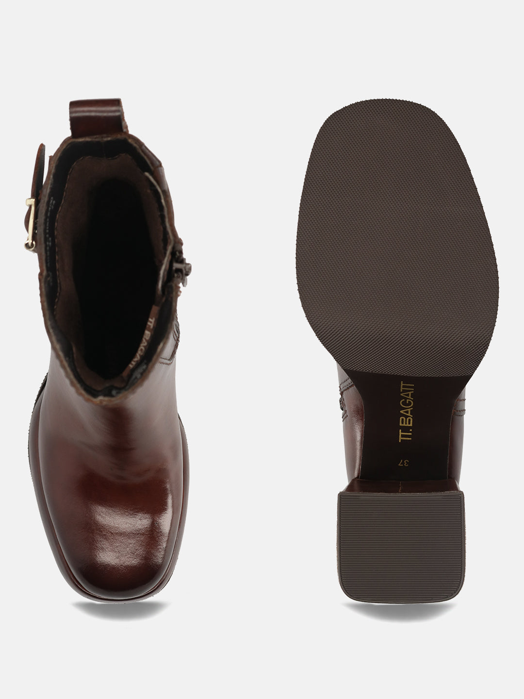 BAGATT Mid-Brown Premium Leather Ankle Boots