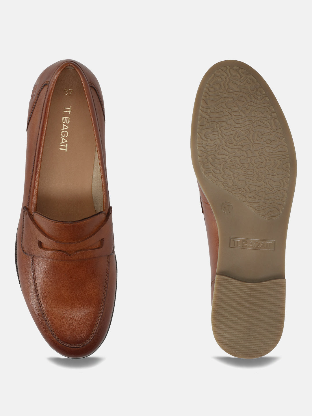 BAGATT Cognac Premium Leather Slip-Ons