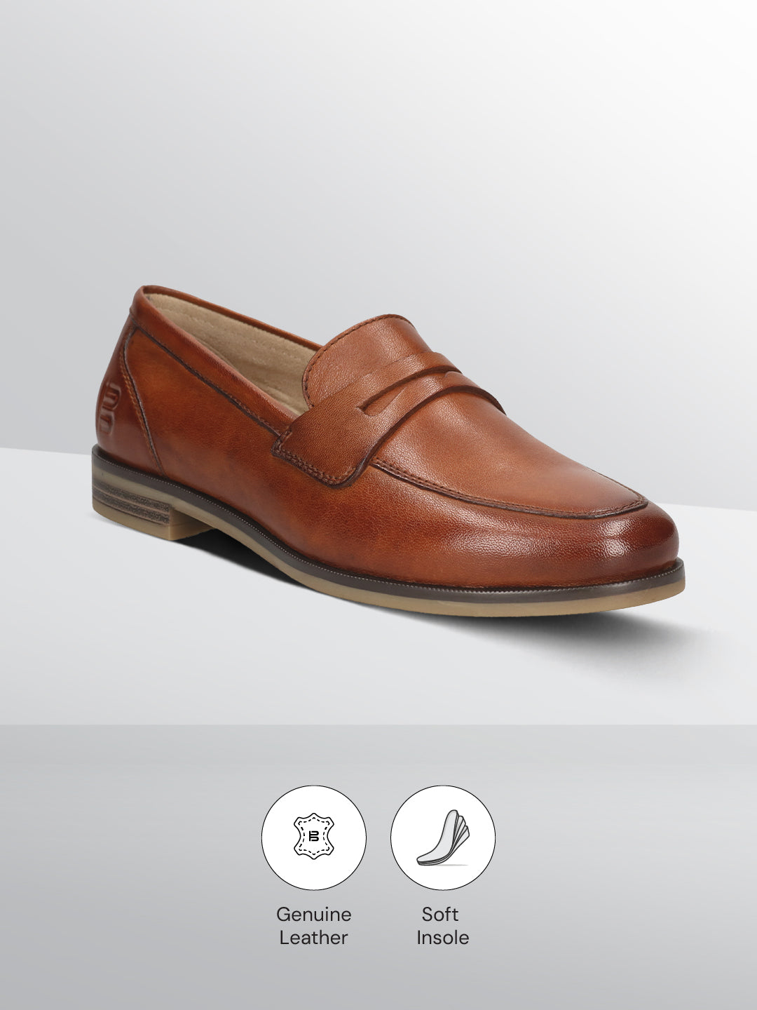 BAGATT Cognac Premium Leather Slip-Ons