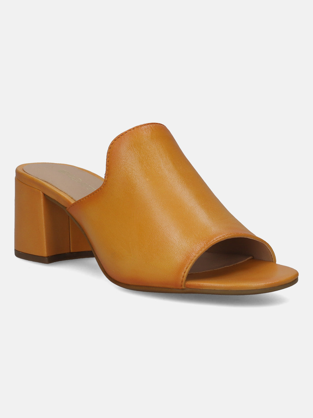 BAGATT  Vaiana Yellow Premium Leather Block Heel