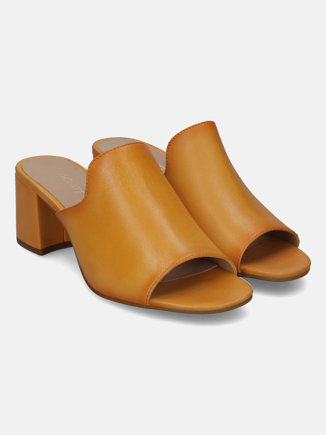 BAGATT  Vaiana Yellow Premium Leather Block Heel