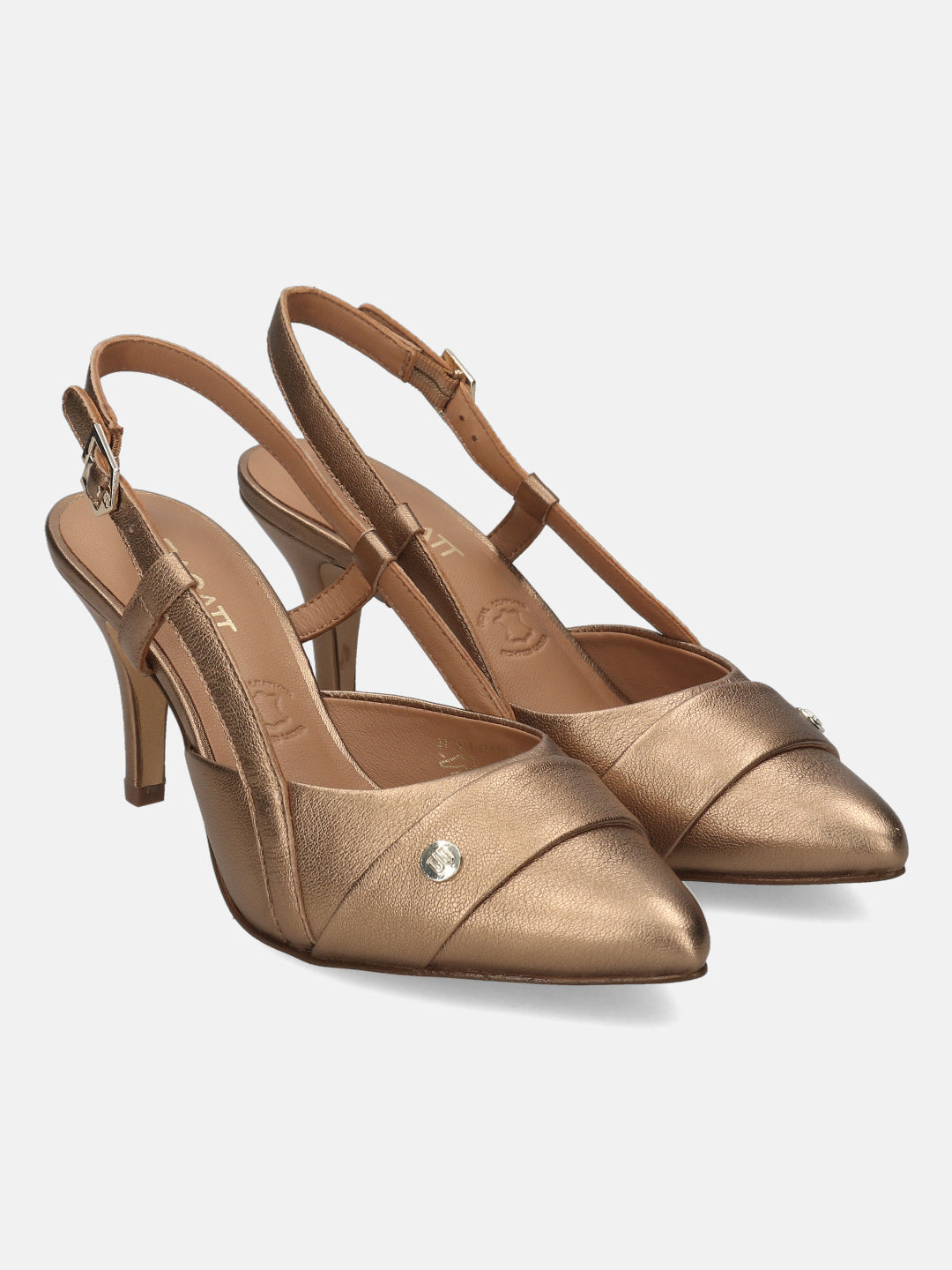 BAGATT Jemila Metallics Premium Leather Back Strap Heels