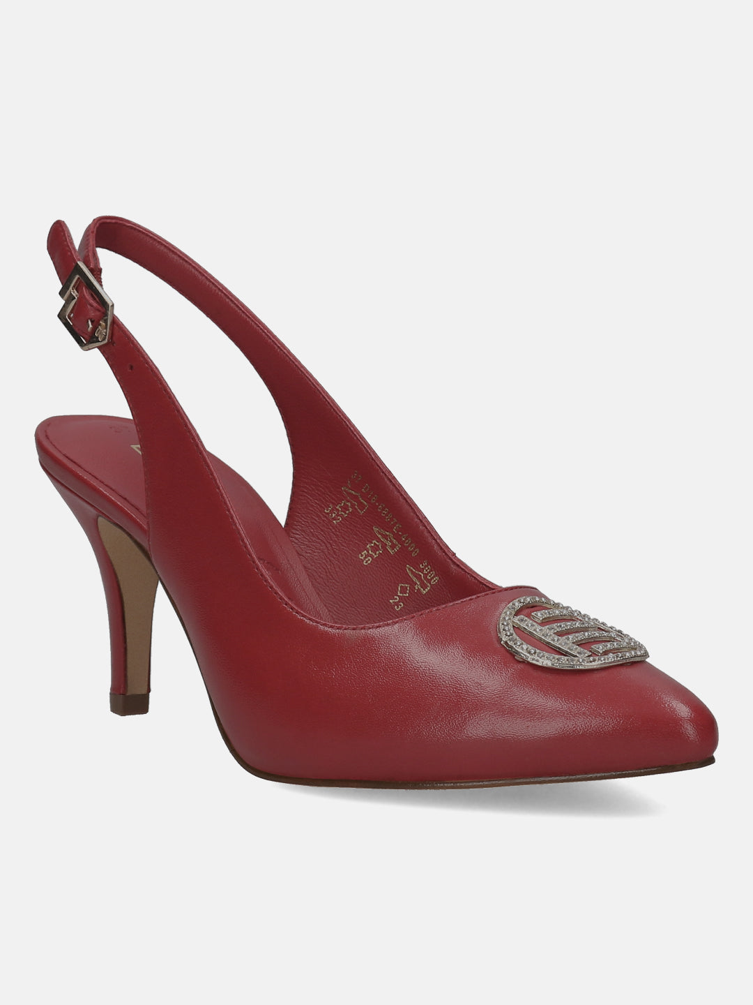 BAGATT Jemila Red Premium Leather Back Strap Heels