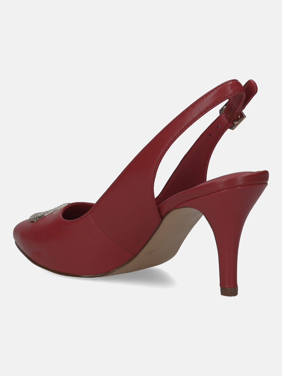 BAGATT Jemila Red Premium Leather Back Strap Heels
