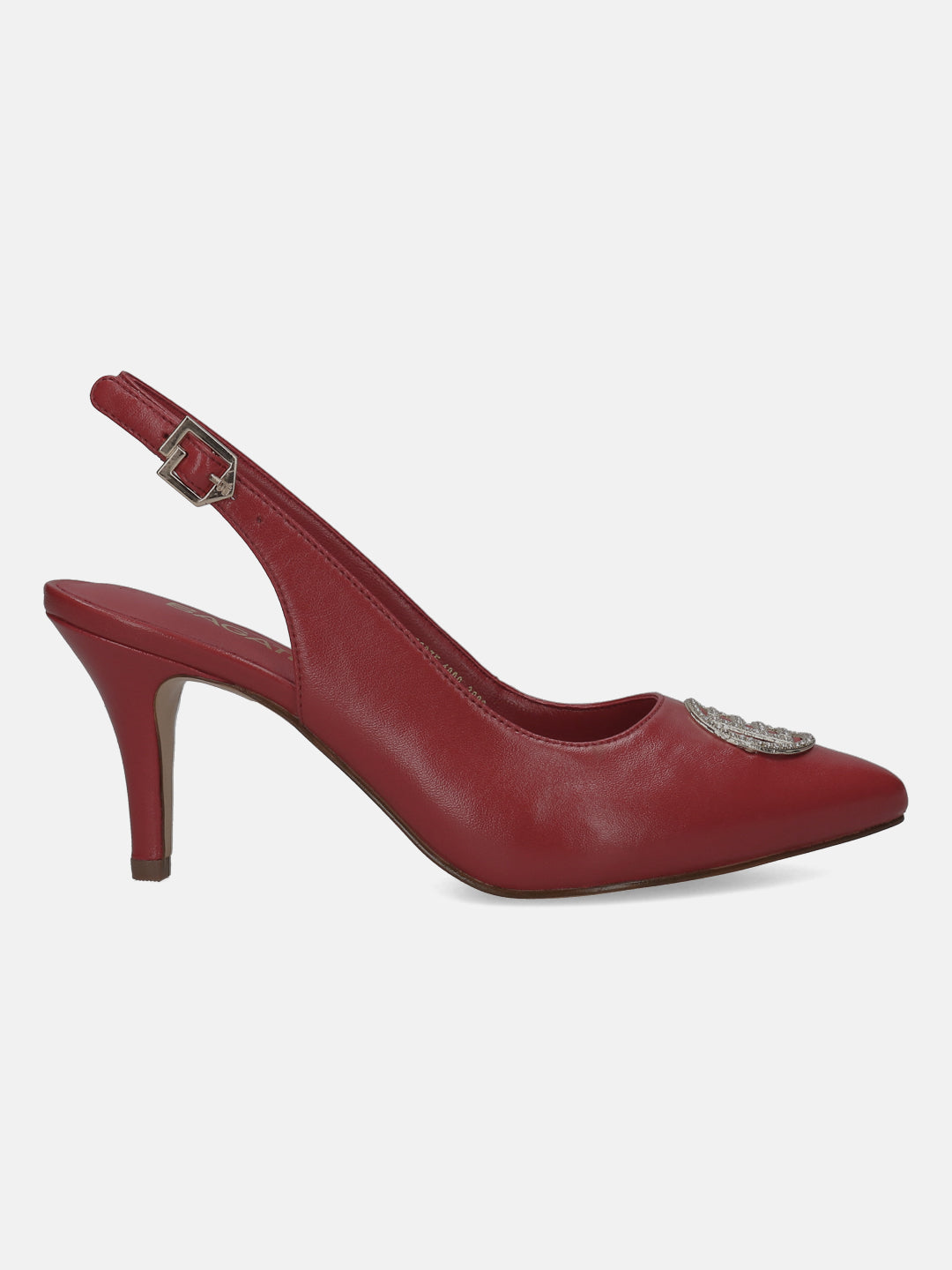 BAGATT Jemila Red Premium Leather Back Strap Heels
