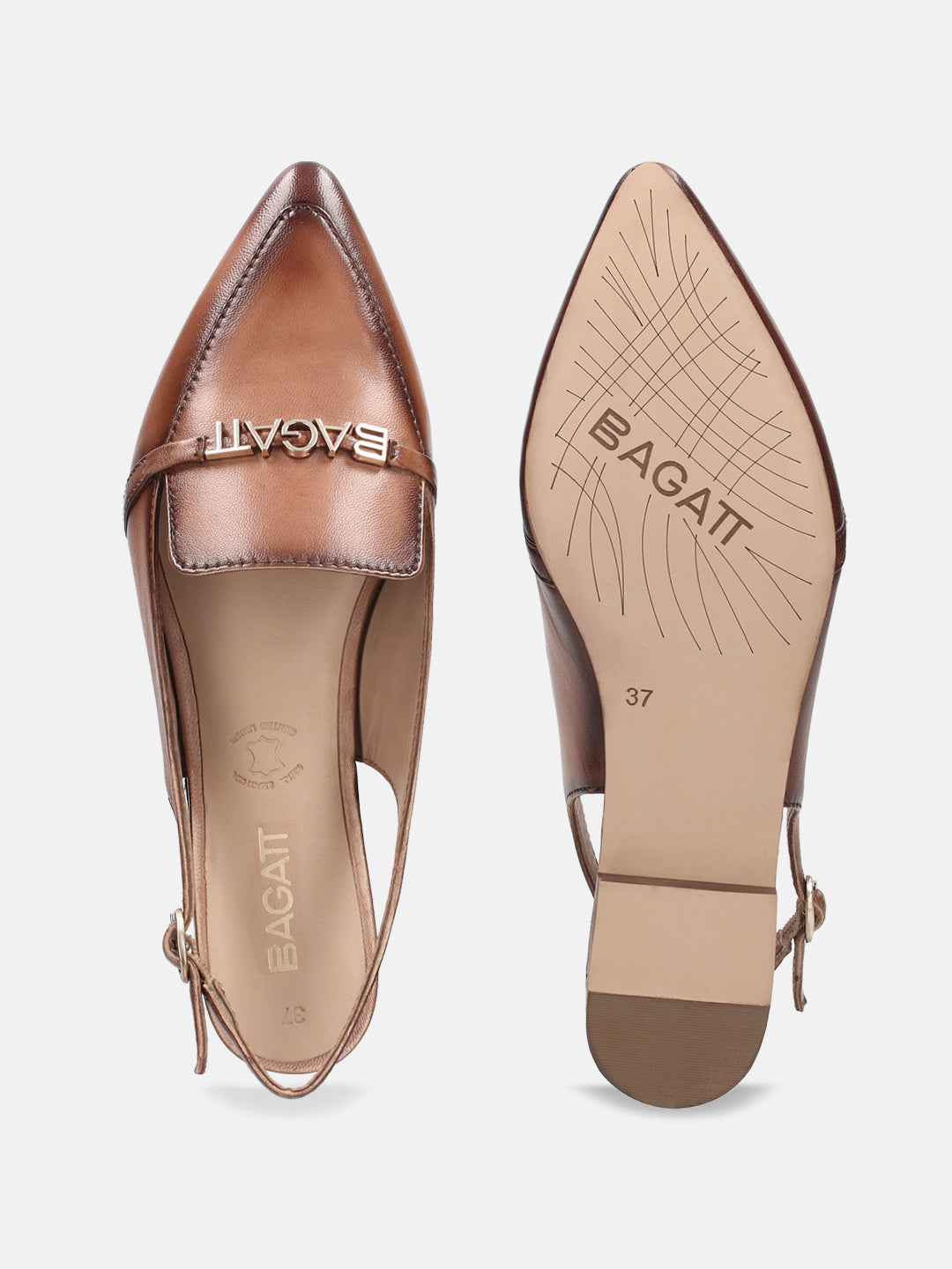 BAGATT Tabea Beige Premium Leather Slingback