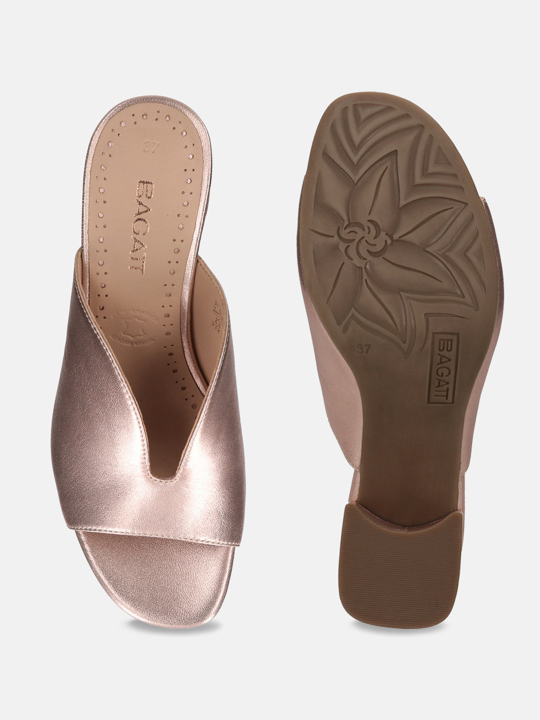 BAGATT Rosella Rose Leather Mules Heels