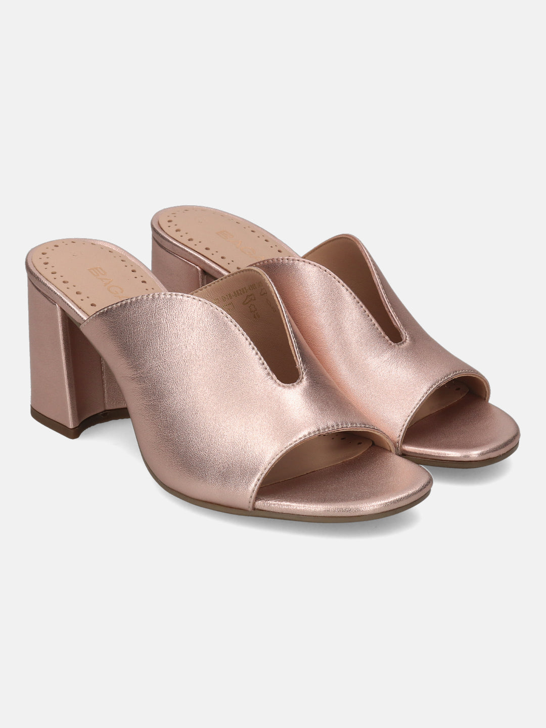 BAGATT Rosella Rose Leather Mules Heels