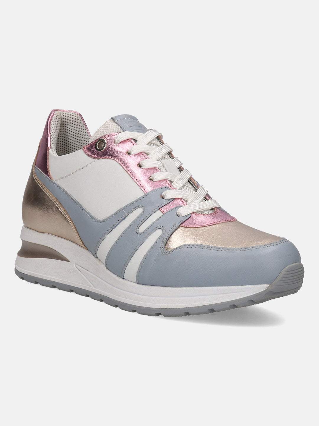 BAGATT Venice Light Blue Premium Leather Mid Top Sneakers