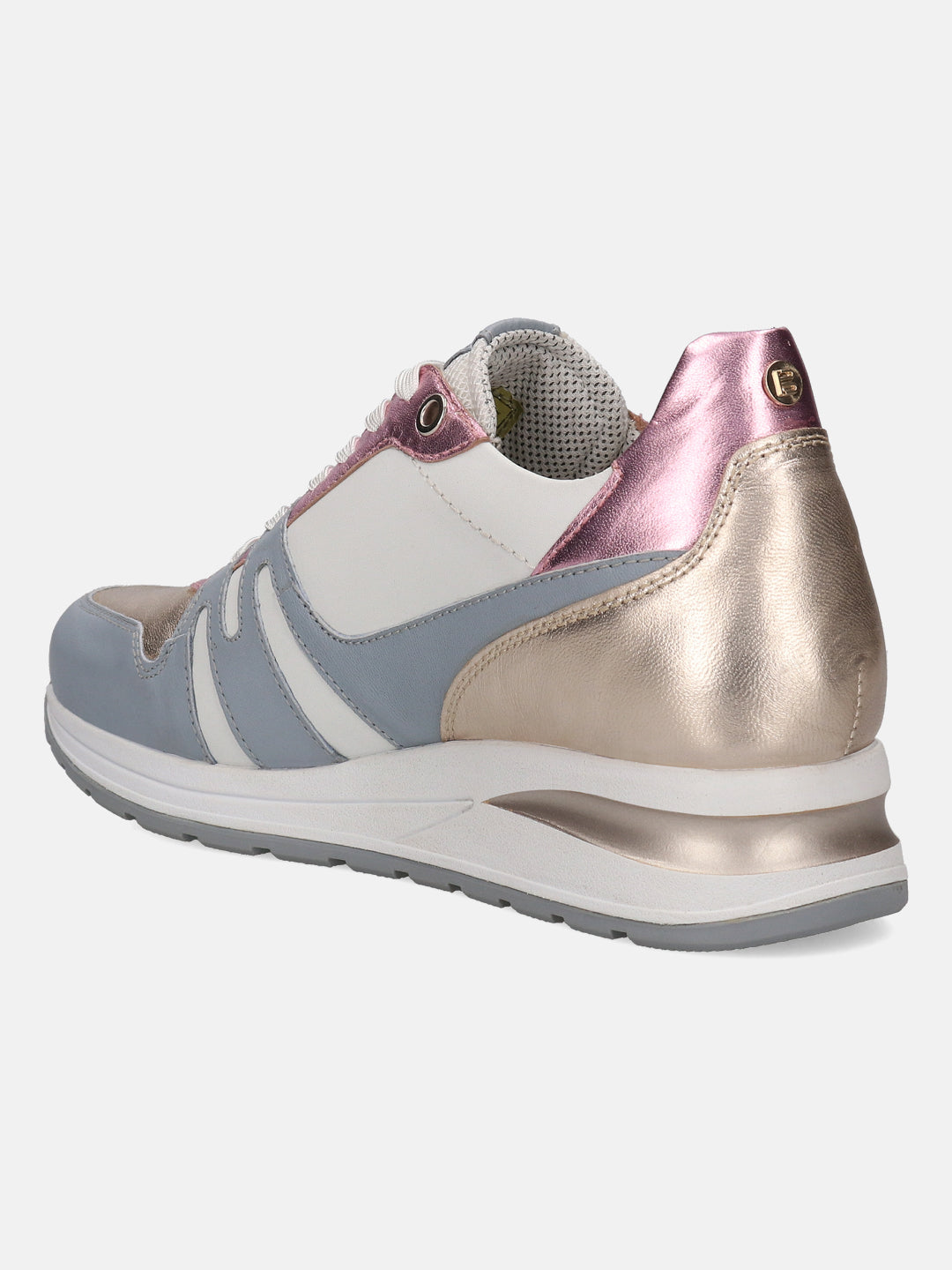 BAGATT Venice Light Blue Premium Leather Mid Top Sneakers