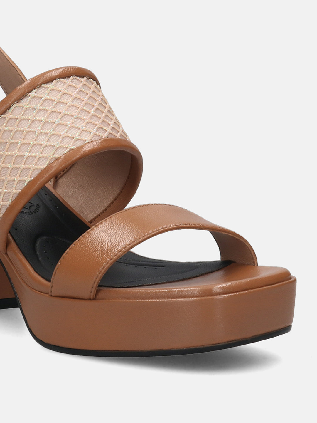 BAGATT Cognac & Metalics Premium Leather Block Heels