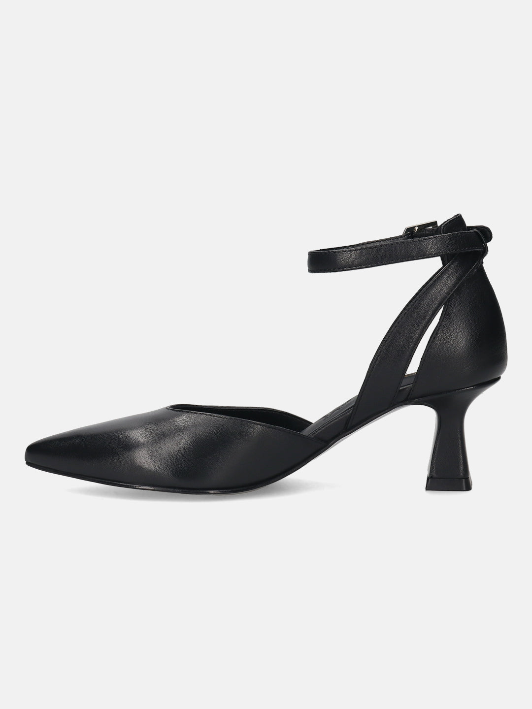 BAGATT Premium Leather Black Ankle Strap Heels