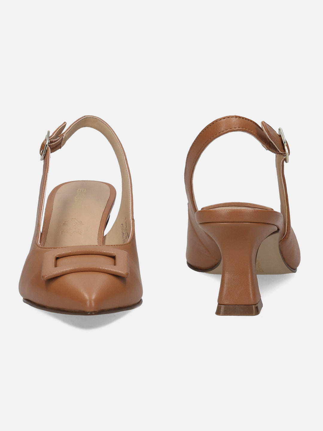 BAGATT Varese Cognac Premium Leather Back Strap Heels
