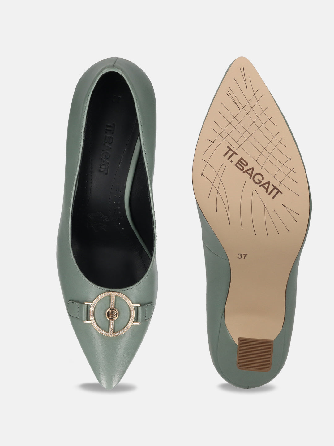 TT.BAGATT Barletta light green Premium Leather Pumps