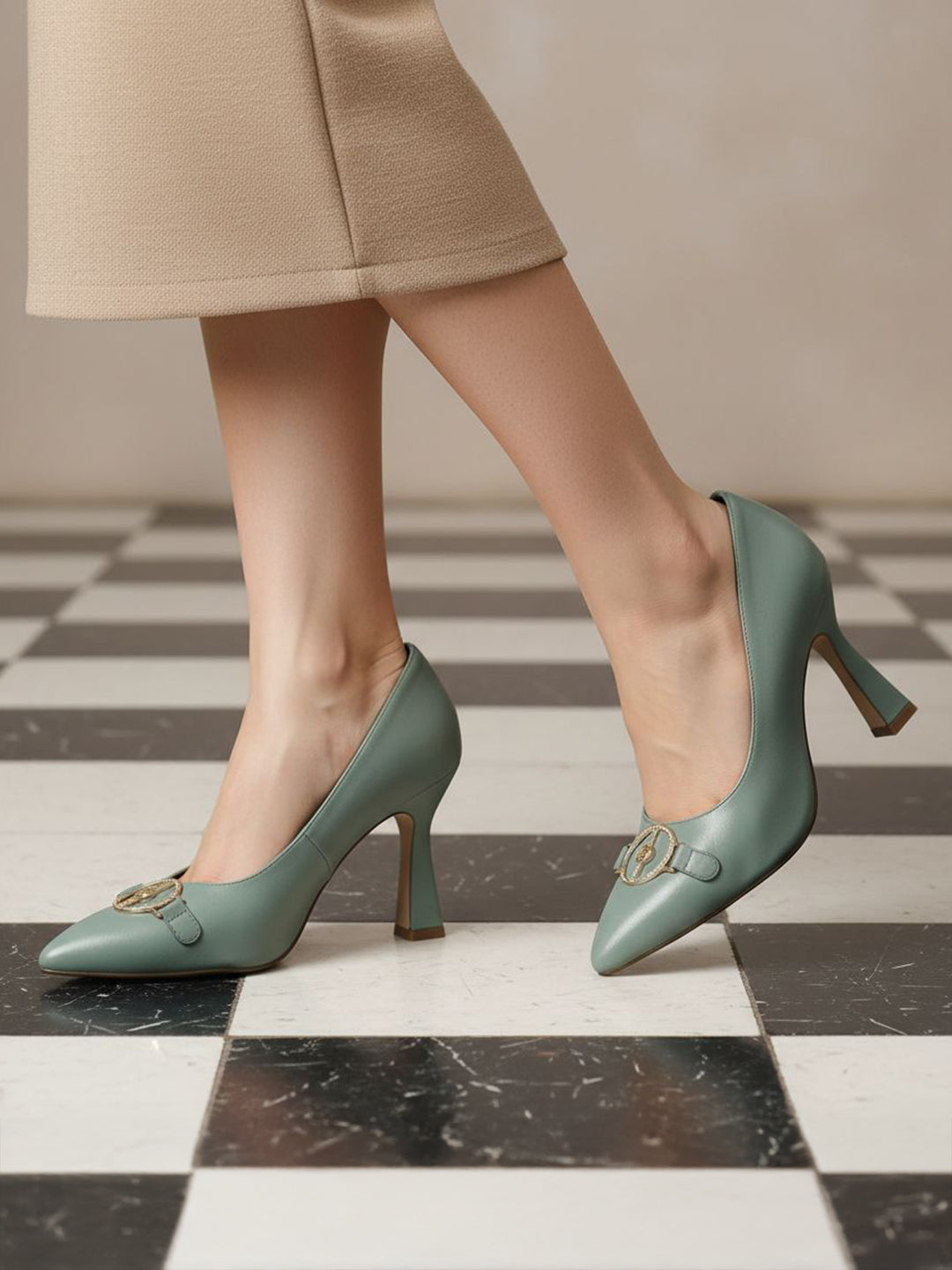 TT.BAGATT Barletta light green Premium Leather Pumps