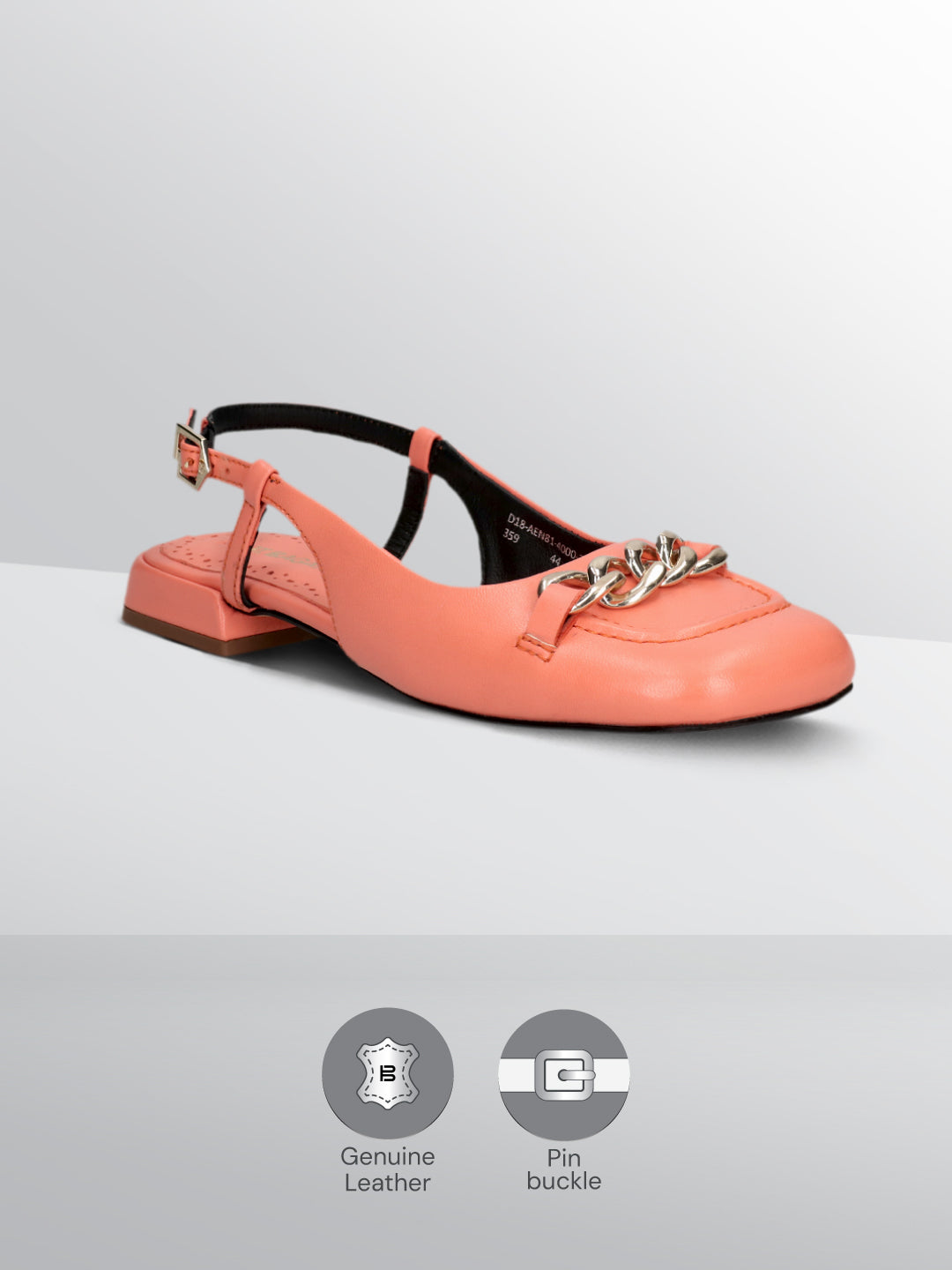 TT.BAGATT Genova Orange Premium Leather Slingback