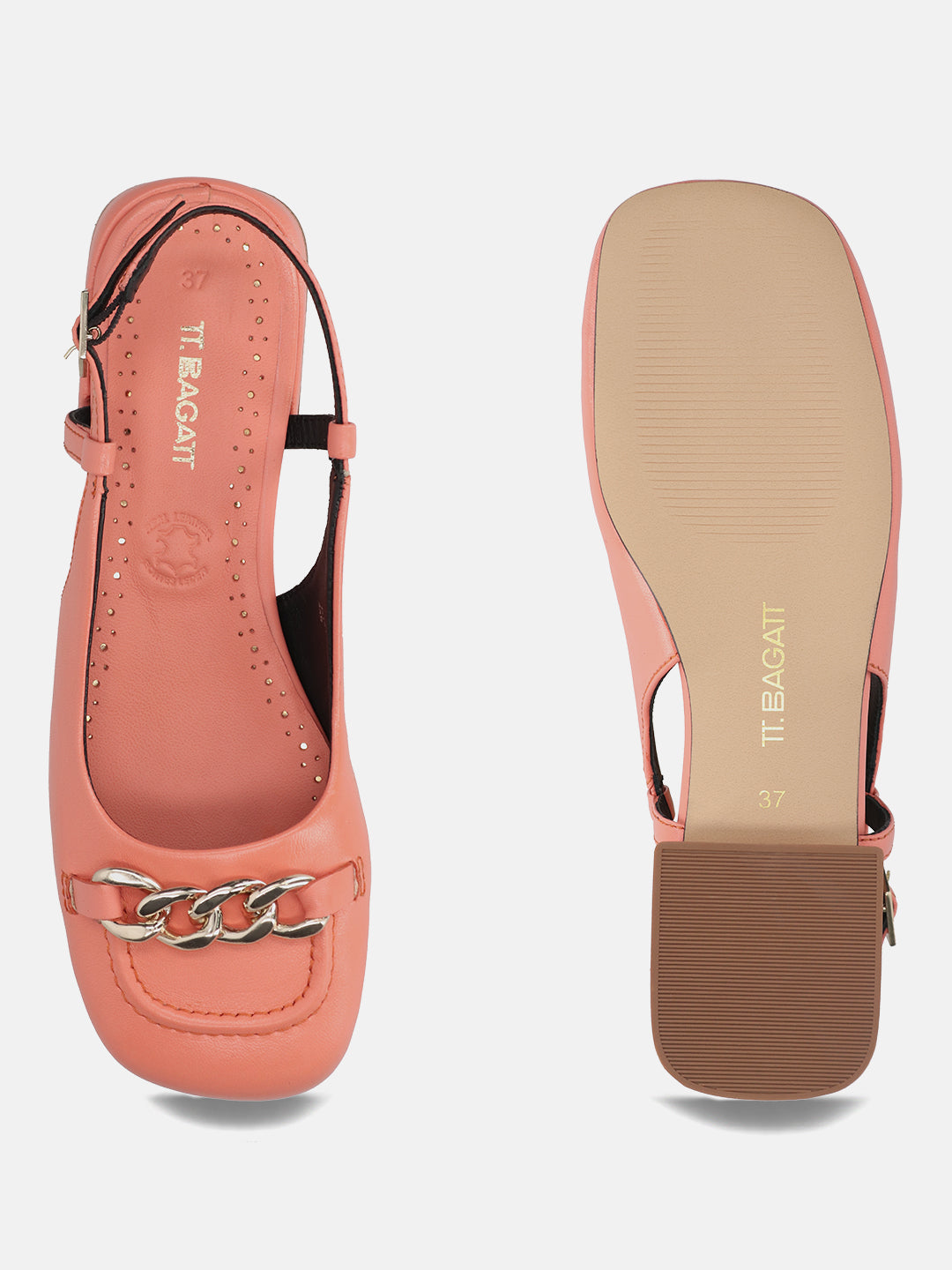 TT.BAGATT Genova Orange Premium Leather Slingback