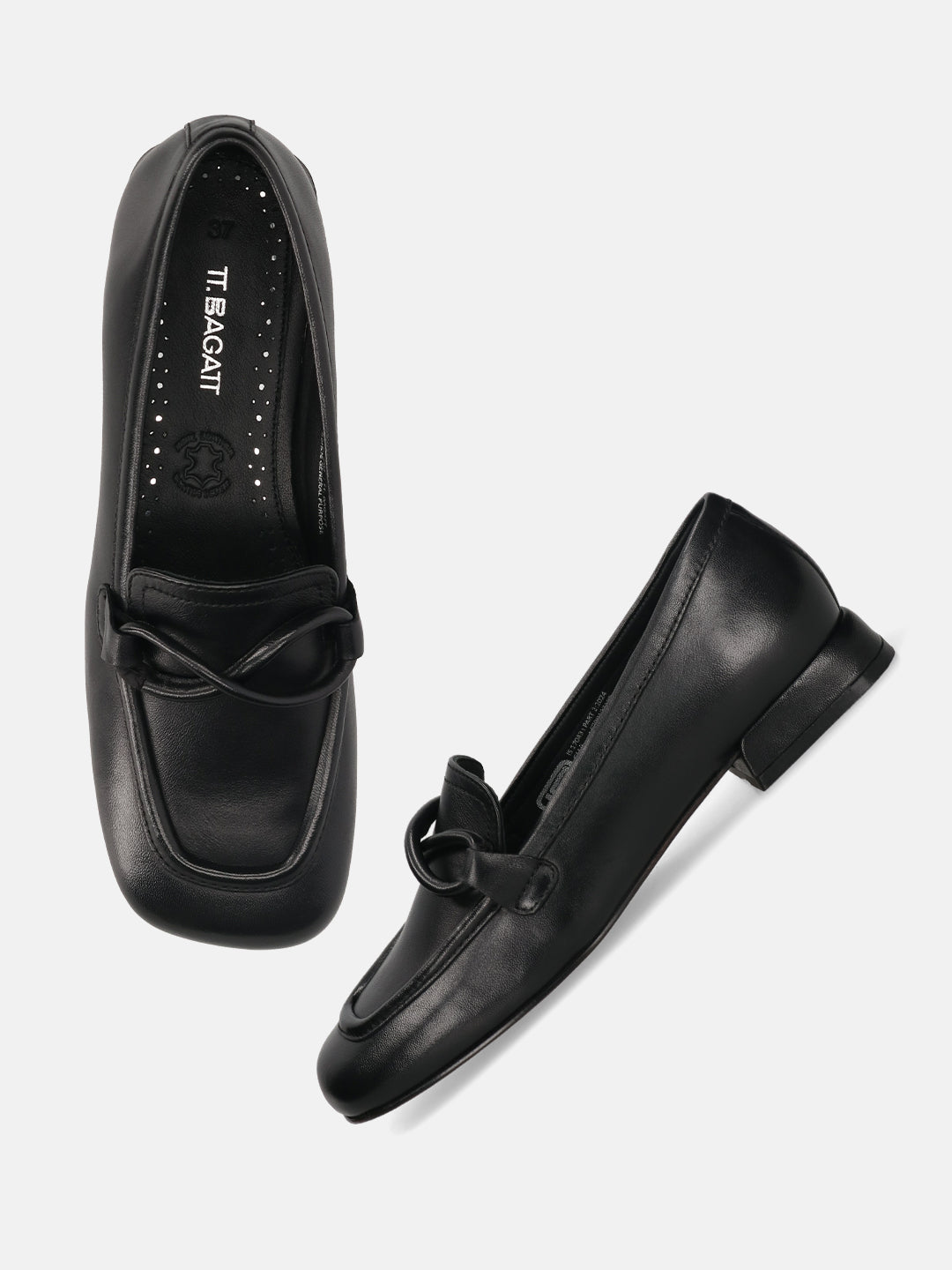 TT.BAGATT Genova Black Premium Leather Loafers Slip-ons