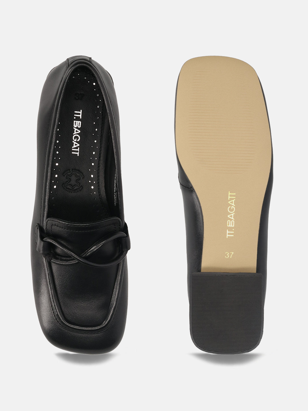 TT.BAGATT Genova Black Premium Leather Loafers Slip-Ons