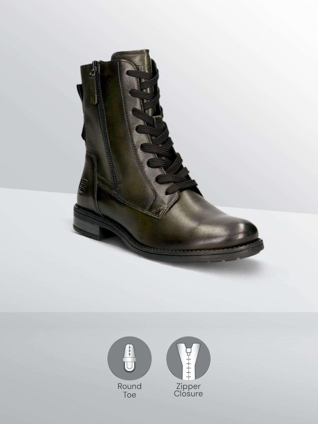 TT.BAGATT Ronja I Dark Green Premium Leather Ankle Boots