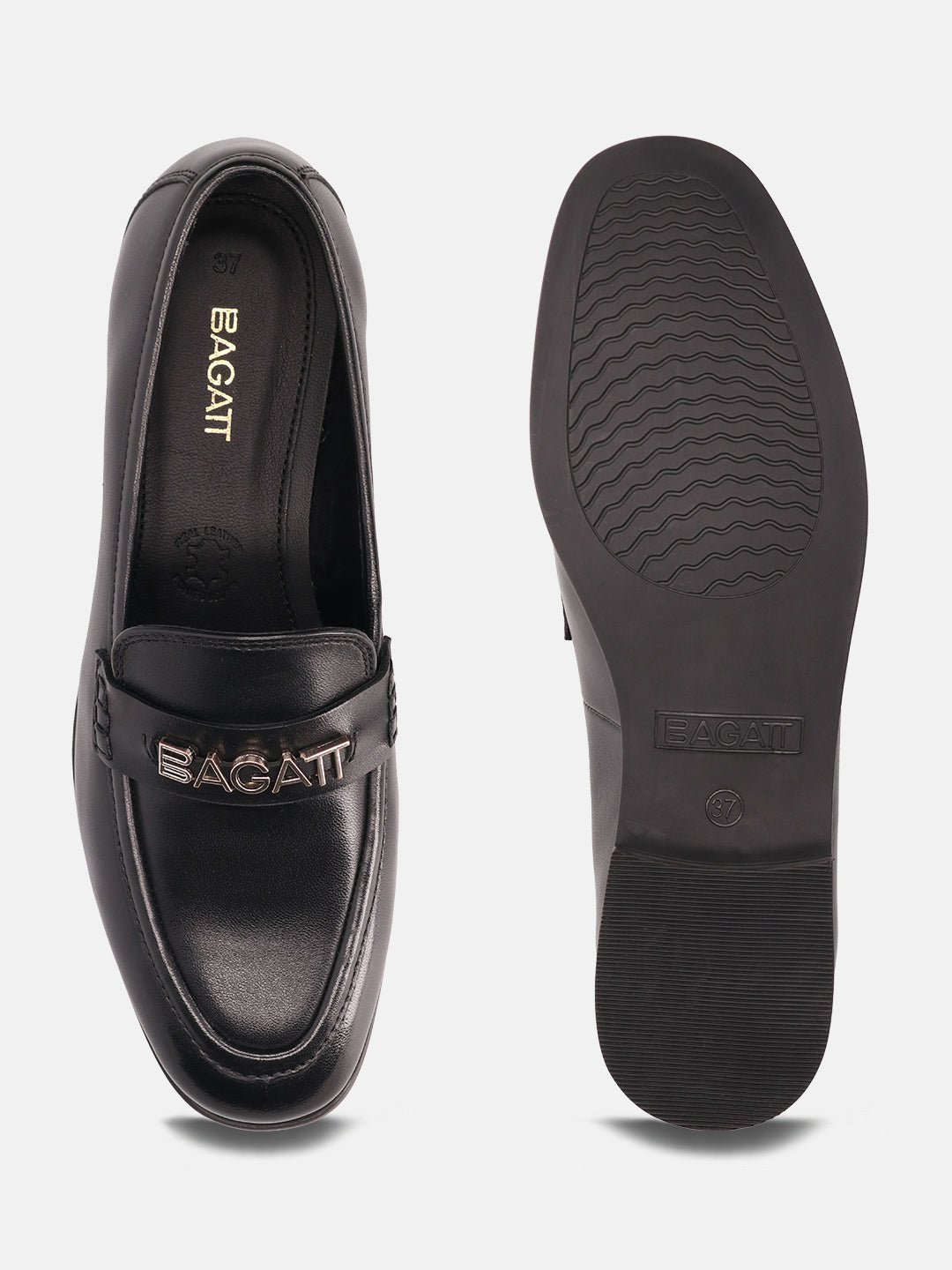BAGATT Rosalie Black Premium Leather Loafers Slip-Ons