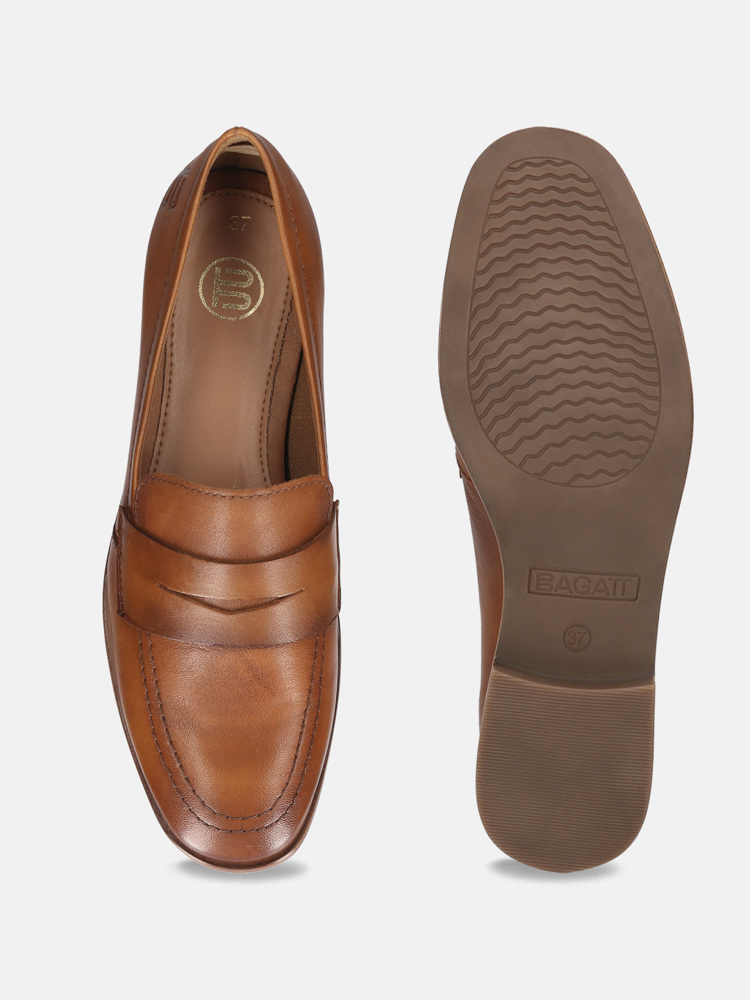 BAGATT Rosalie Cognac Premium Leather Loafers Slip-Ons