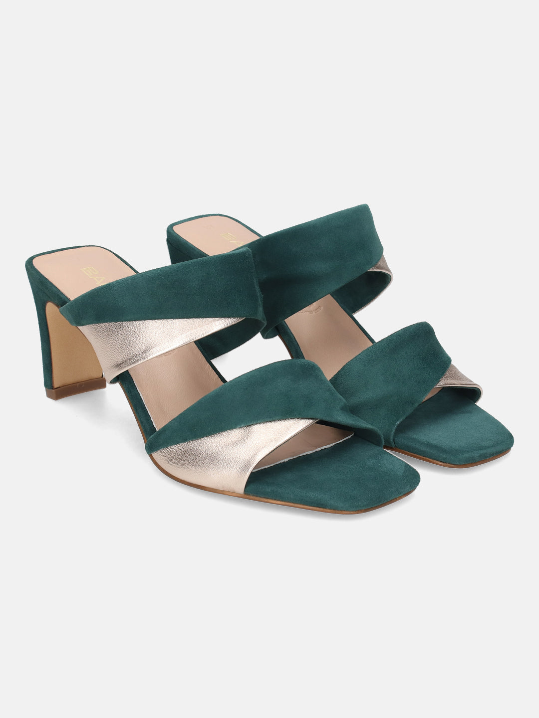 BAGATT Jaya Dark Green Premium Leather Heels