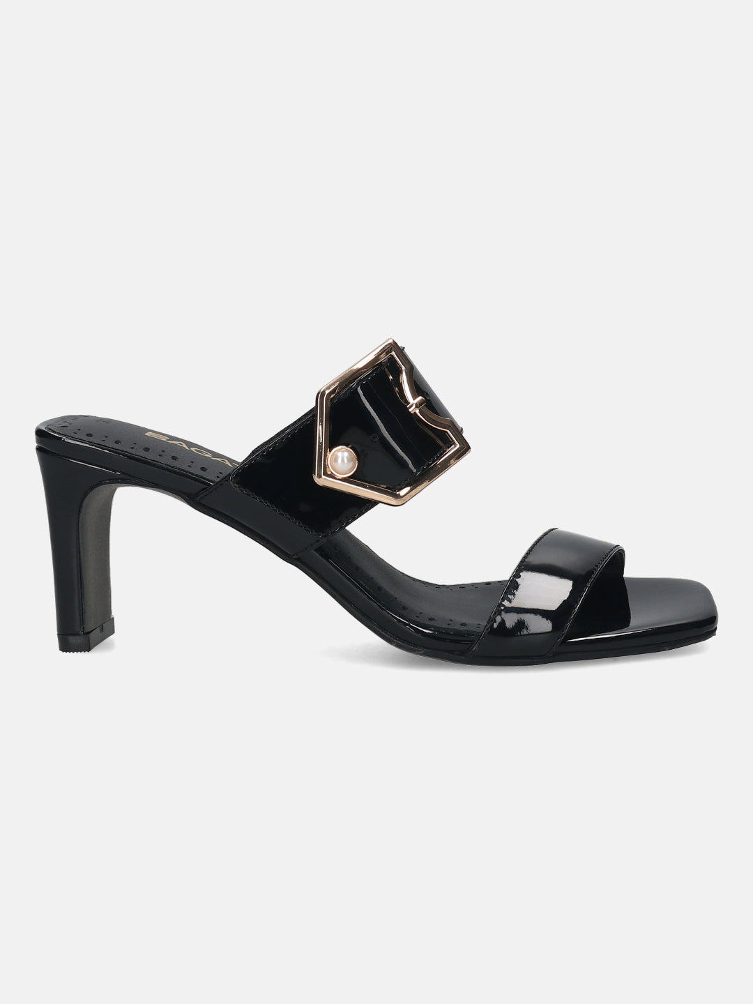 BAGATT Jaya Black Leather Mules Heels