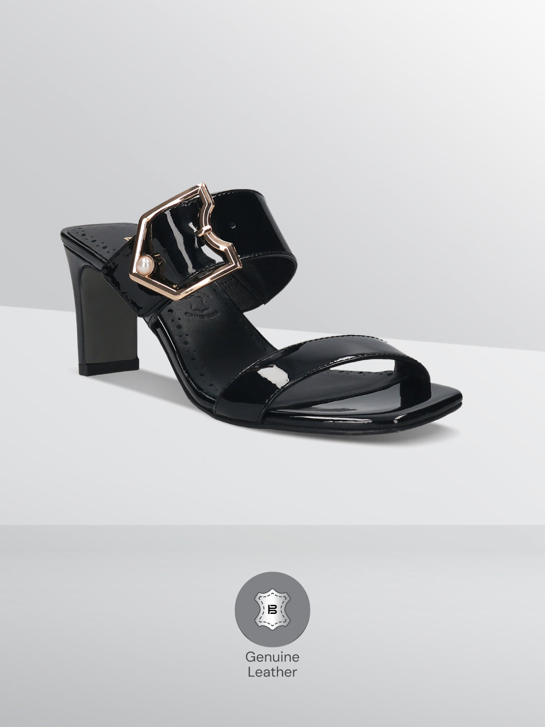 BAGATT Jaya Black Leather Mules Heels