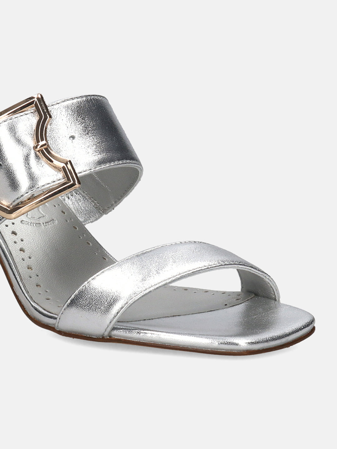 BAGATT Jaya Silver Leather Mules Heels