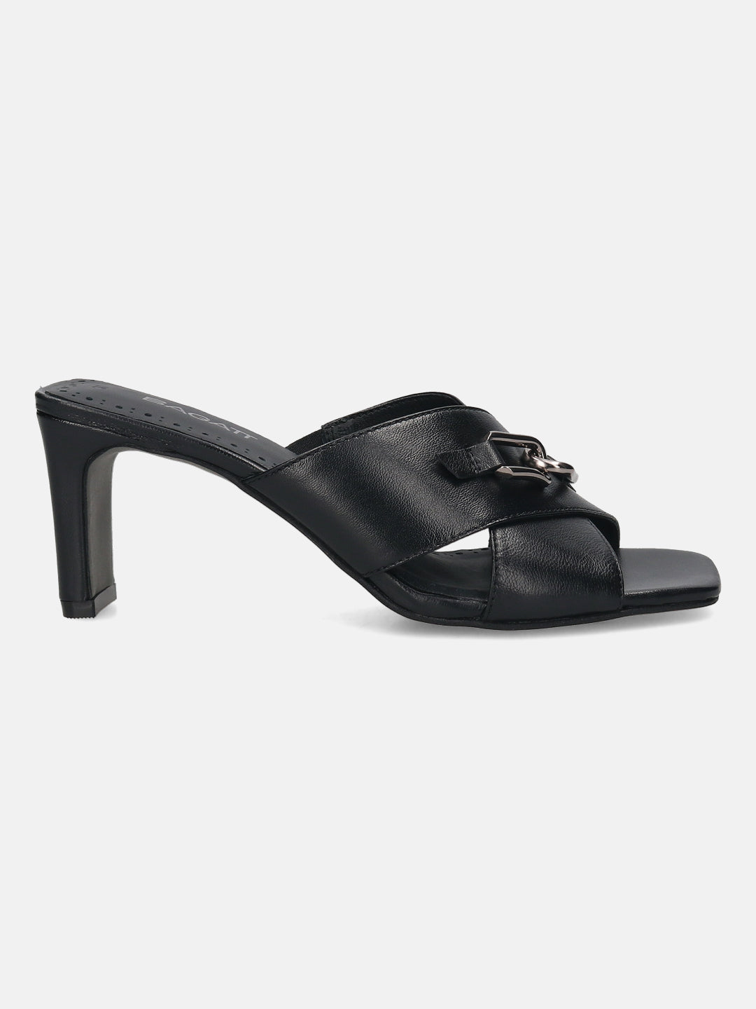 BAGATT Jaya Black Leather Mules Heels