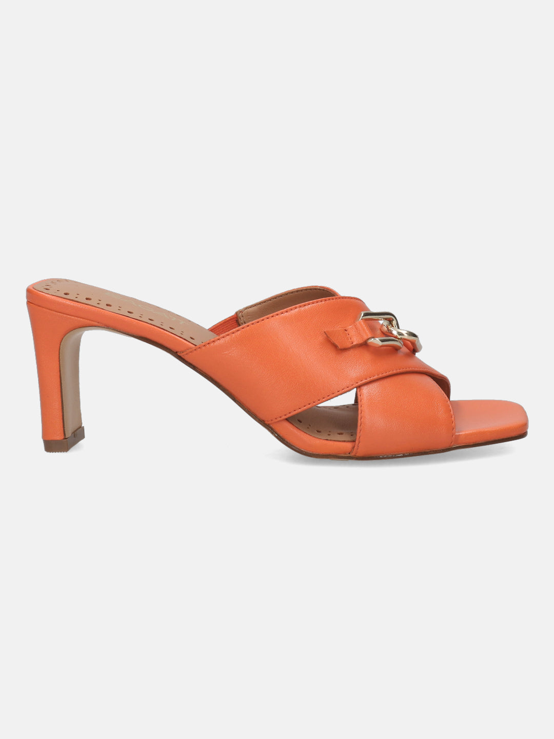 BAGATT Jaya Orange Leather Mules Heels