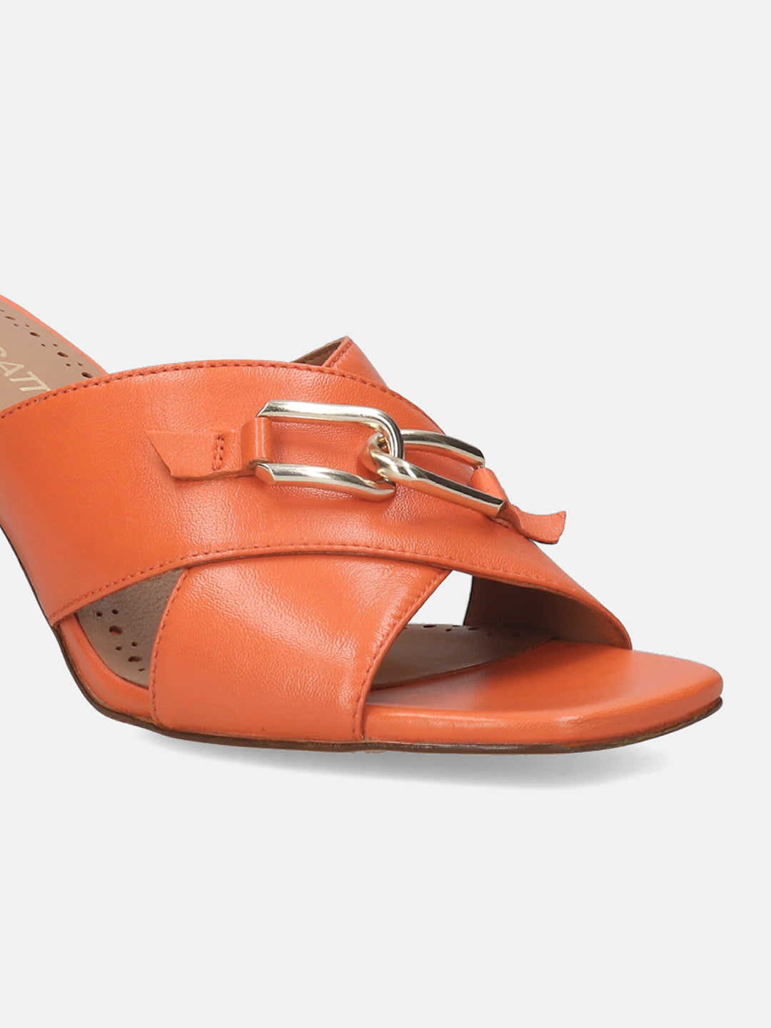 BAGATT Jaya Orange Leather Mules Heels