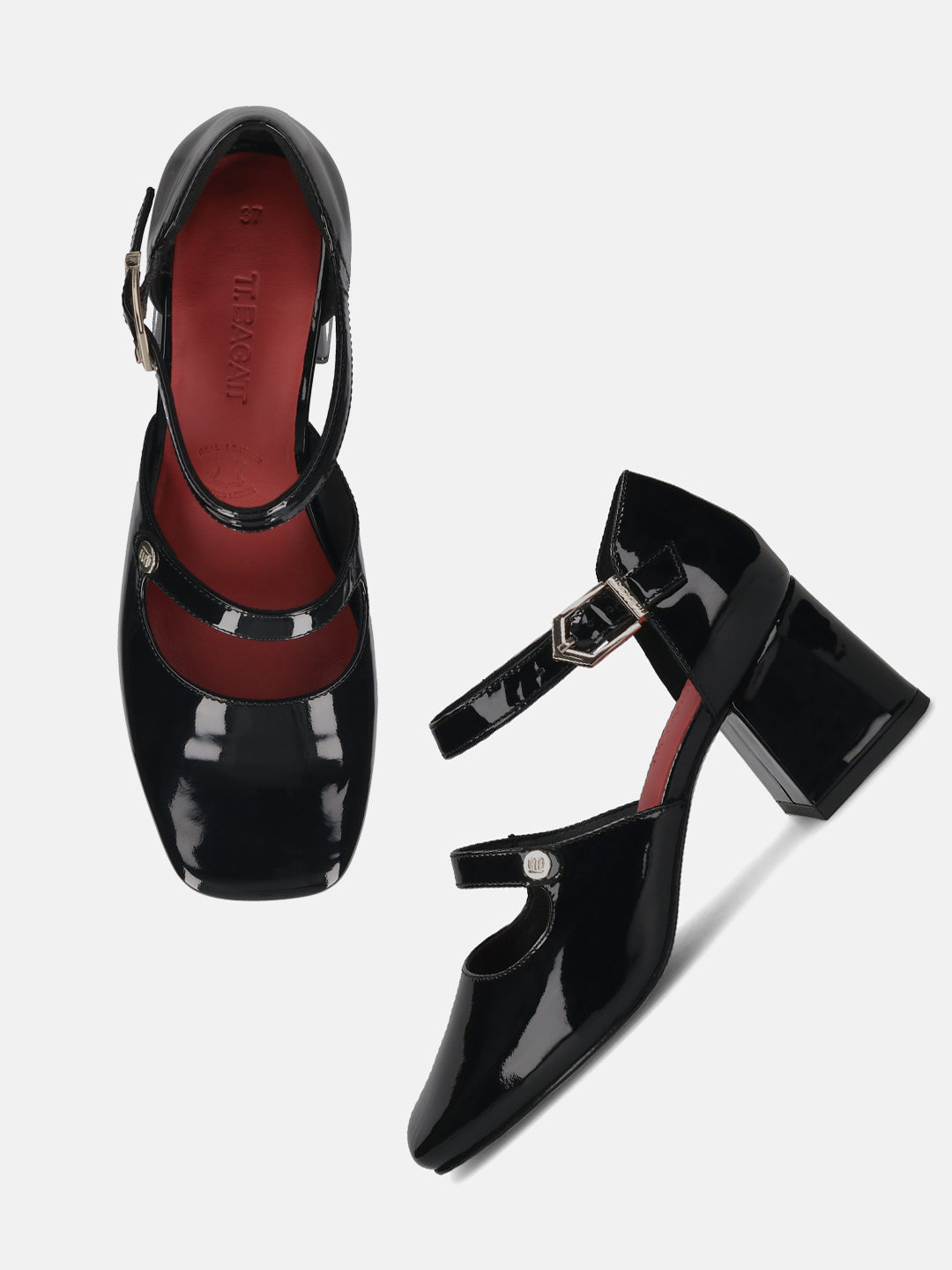 TT.BAGATT Sindy Black Premium Leather Block Heel