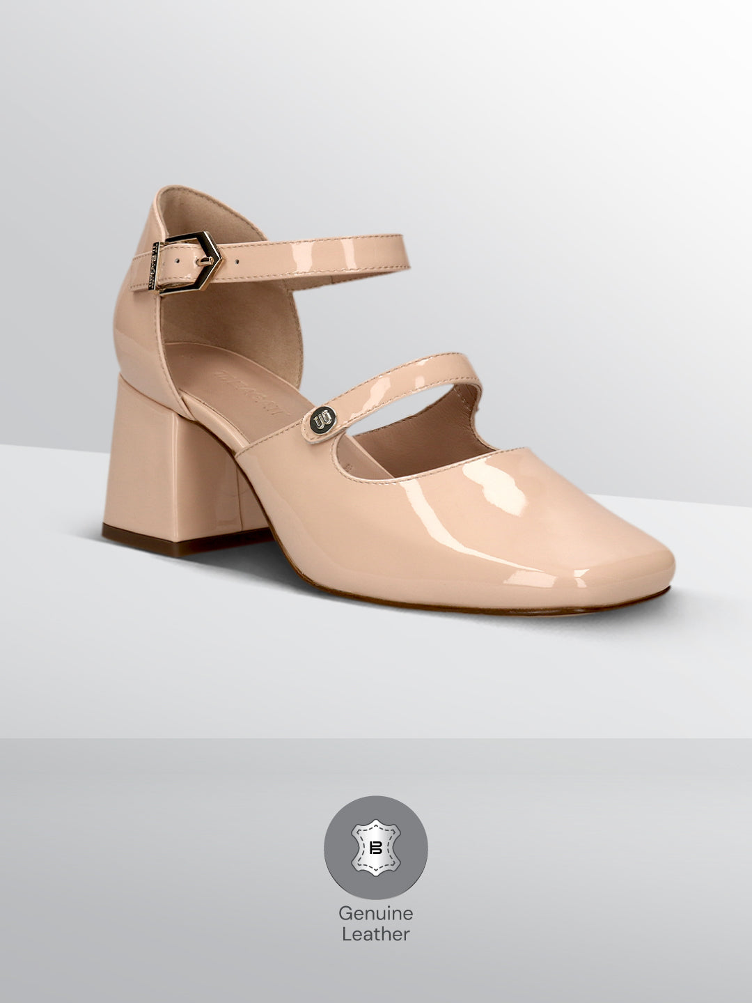 TT.BAGATT Sindy Beige Premium Leather Block Heel