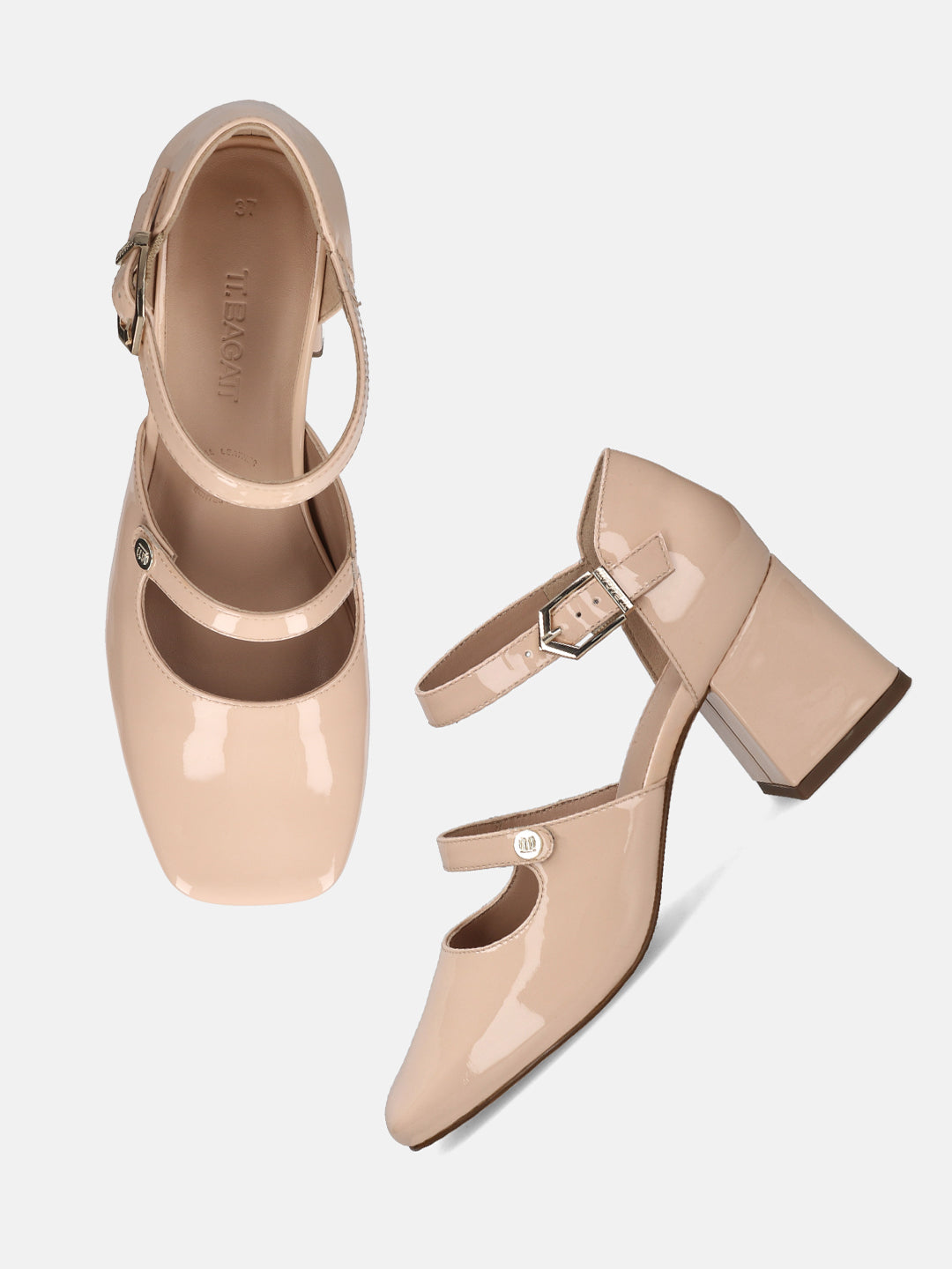 TT.BAGATT Sindy Beige Premium Leather Block Heel
