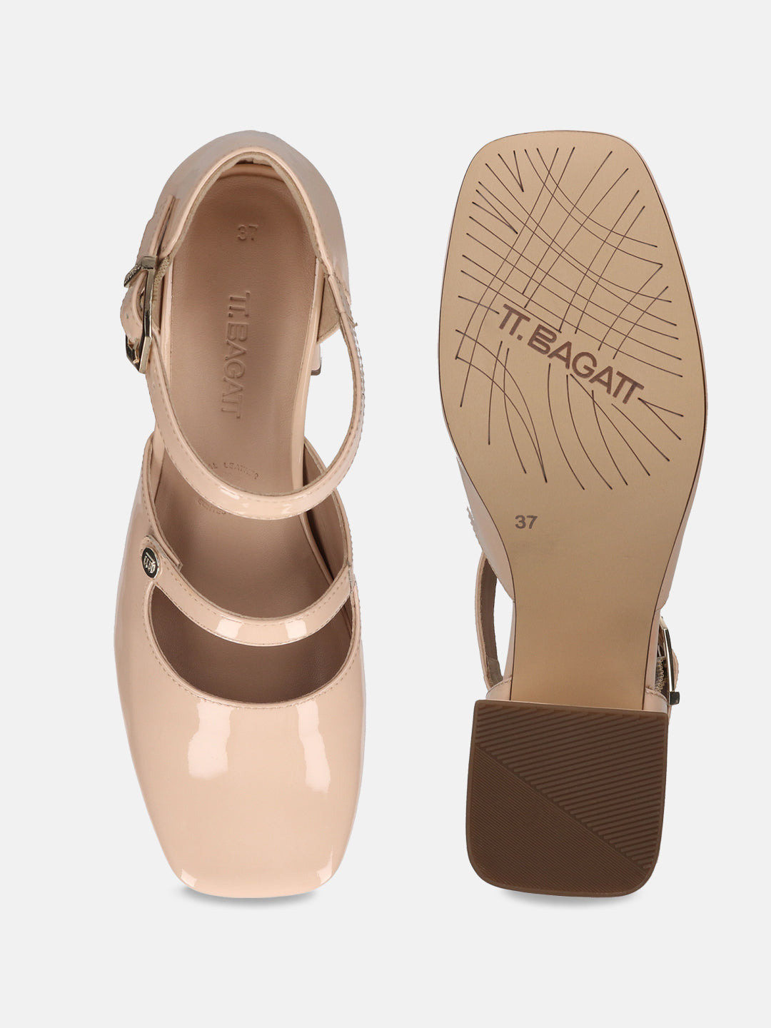 TT.BAGATT Sindy Beige Premium Leather Block Heel