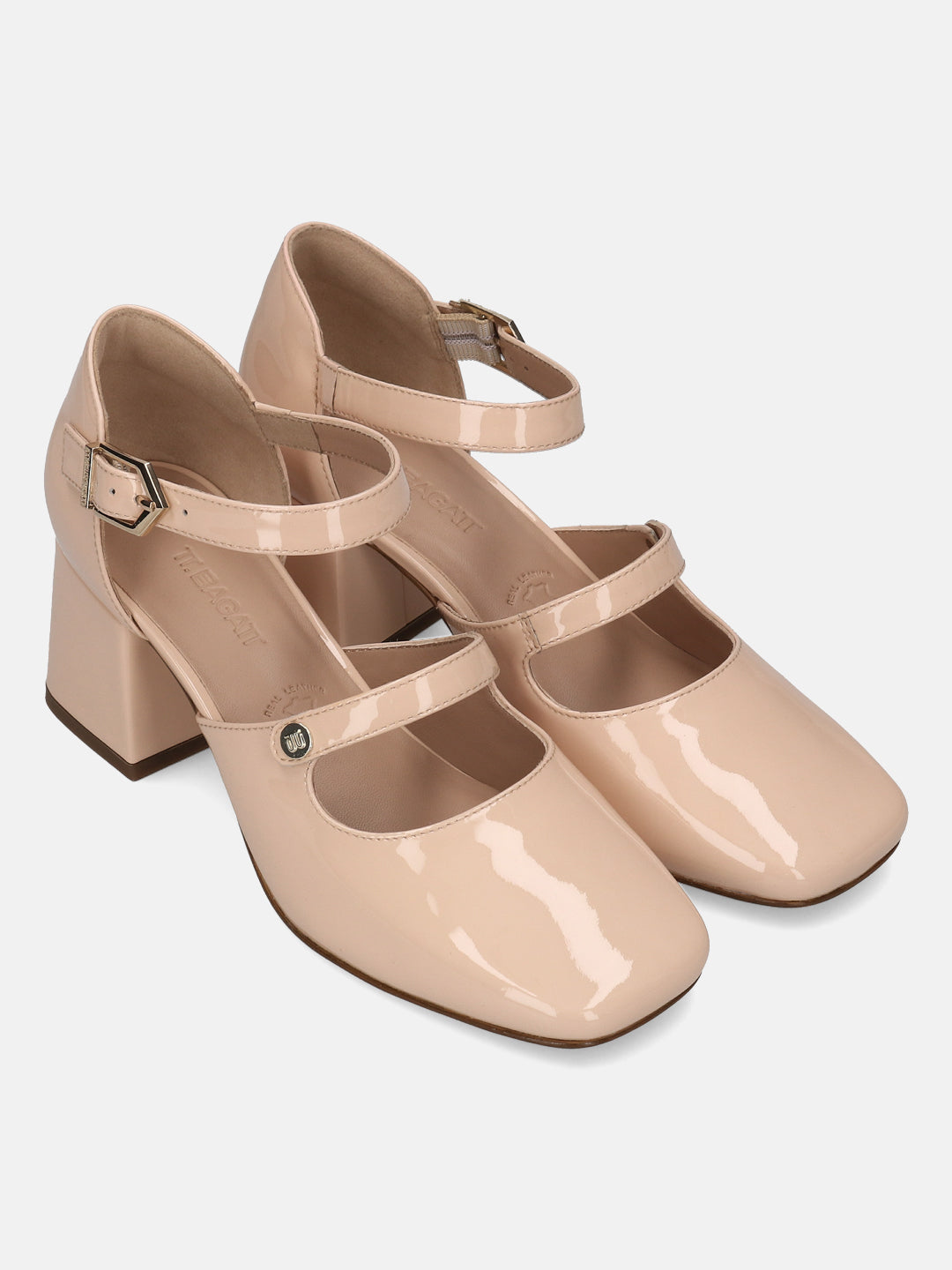 TT.BAGATT Sindy Beige Premium Leather Block Heel