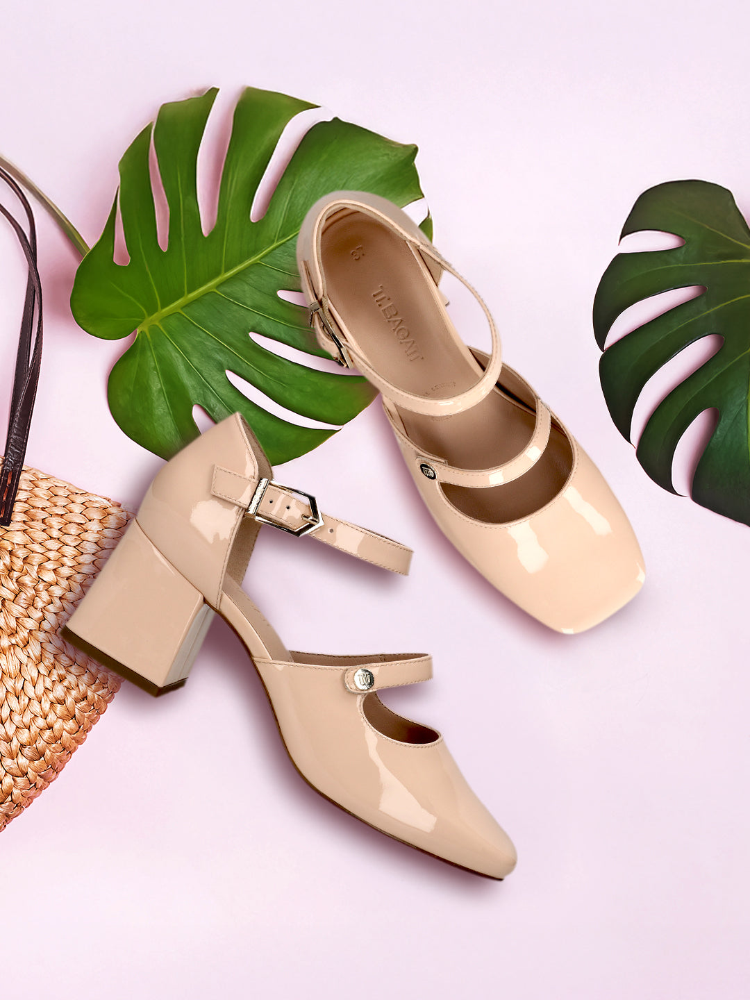 TT.BAGATT Sindy Beige Premium Leather Block Heel