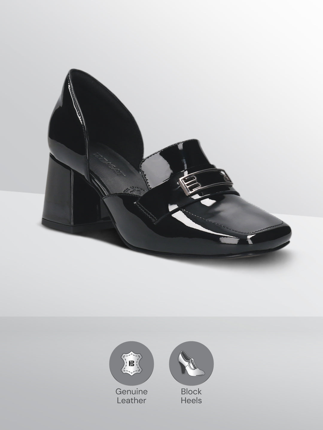 TT.BAGATT Sindy Black Premium Leather Block Heel