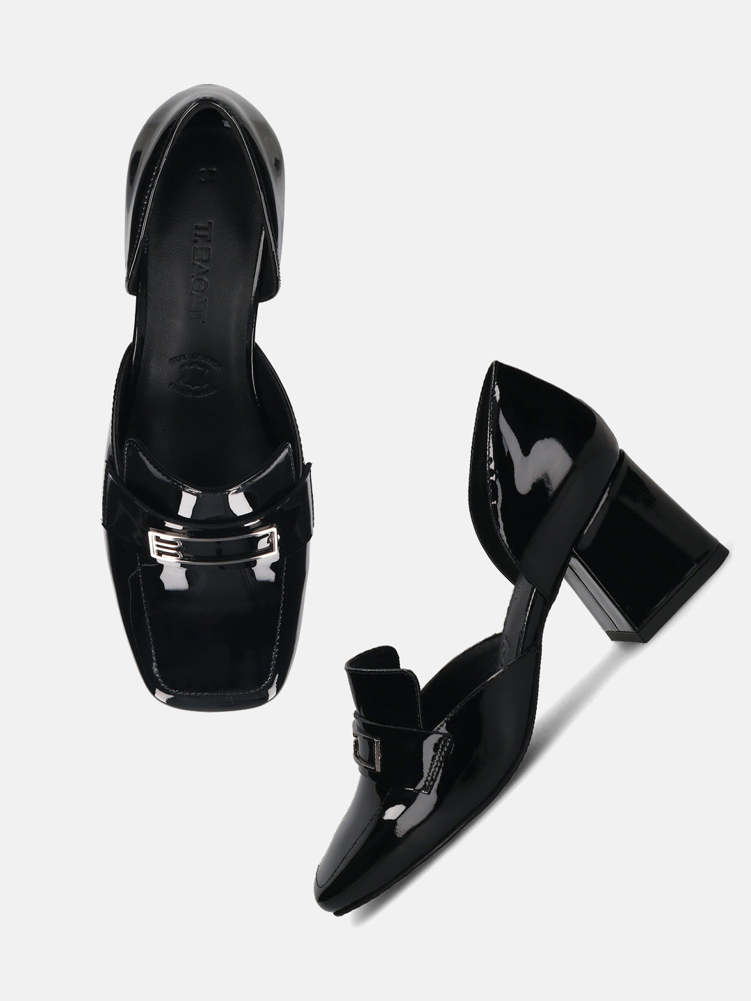 TT.BAGATT Sindy Black Premium Leather Block Heel