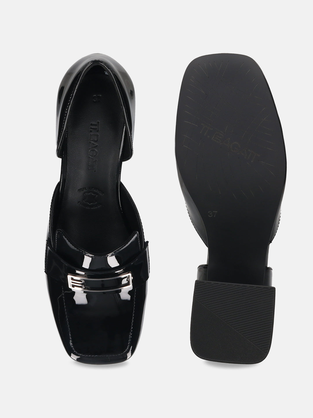 TT.BAGATT Sindy Black Premium Leather Block Heel