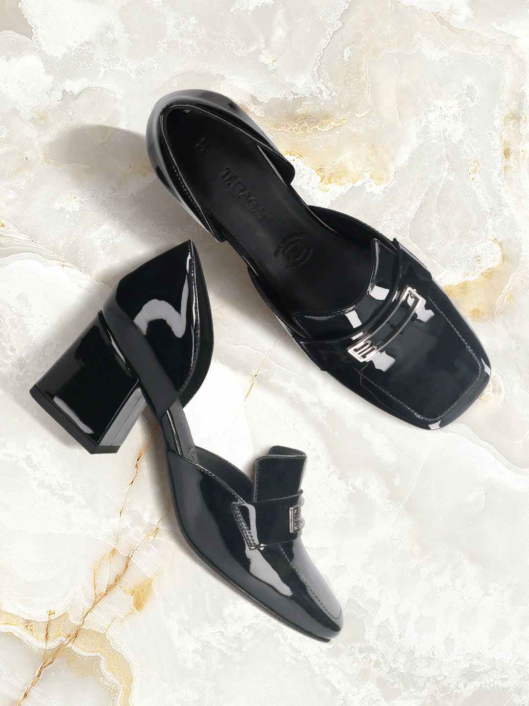 TT.BAGATT Sindy Black Premium Leather Block Heel